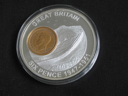 MAGNIFIQUE Médaille History Of British Currency - TWO SHILLINGS 1947-1951  - Great Britain  **** EN ACHAT IMMEDIAT **** - Monetari/ Di Necessità