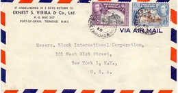 Covers Usa  Lettre Pour Les Usa - Trindad & Tobago (...-1961)