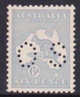 Australia 1915 Kangaroo 6d Dull Grey-Blue 3rd Wmk Die II Perf OS MVLH - Neufs
