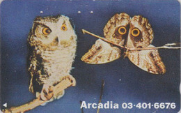 RARE Télécarte Japon / 110-011 - ANIMAL - OISEAU - HIBOU & PAPILLON - OWL BIRD & BUTTERFLY Japan Phonecard - 4289 - Owls