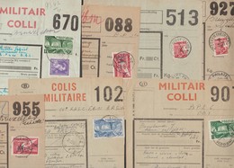 Belgique 22 Documents Des Chemins De Fer. Colis Militaires. 5 Demi-timbres, 2 Timbres M - Andere & Zonder Classificatie
