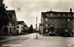 Amriswil, Bahnhofstrasse Mit Hotel "Bahnhof", Ca. 40er Jahre - Amriswil