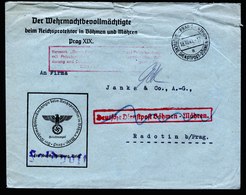 A6080) Böhmen & Mähren Feldpostbrief Wehrmachtbevollmächtigte B&M Prag 18.10.41 - Covers & Documents