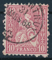 38 / 30 Sitzende Helvetia 10 Rappen Mit Einkreis Stempel PORRENTRUY 31. März 1868 - Used Stamps