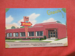Greer's Restaurant  Scotch Tape On Cornors--------Nashville Tennessee >   Ref 3271 - Nashville