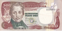 BILLETE DE COLOMBIA DE 500 PESOS DE ORO DEL AÑO 1993  (BANK NOTE) - Kolumbien