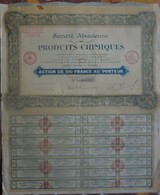 Action De 100 Francs Au Porteur Société Alsacienne De Produits Chimiques 1928 - S - V