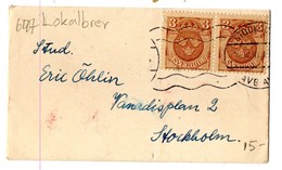 LAB647 - SVEZIA , Letterina Viaggiata Con Coppia Del 3 O. - 1910-1920 Gustaf V