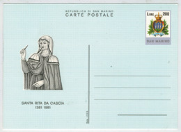 CARTOLINA POSTALE    SANTA   RITA  DA  CASCIA                 (NUOVA) - Brieven En Documenten