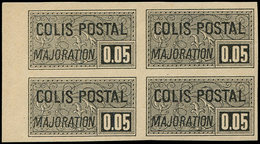 ** COLIS POSTAUX  (N° Et Cote Maury) - 18   0,05 Noir, BLOC De 4 NON DENTELE, Petit Cdf, TB - Neufs