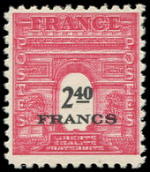 ** VARIETES - 710   Arc De Triomphe,  2f.40 Rose Carminé, DOUBLE Impression, TB. Br - Neufs