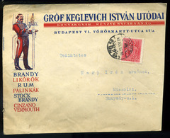 BUDAPEST 1942. Gróf Keglevich Konyakgyár, Céges Levél   /  Liqueur Distillery Corp. Letter Count Keglevich - Oblitérés