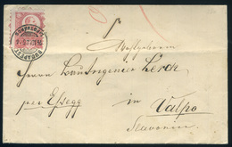 BUDAPEST 1874. 5Kr (elfogazott) Levélen, Tartalommal Valpóra Küldve  /  5 Kr (spec. Perforation) Letter Cont. To Valpó - Oblitérés