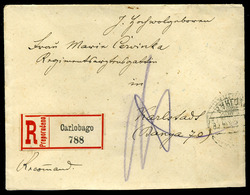 CARLOBAGO 1891. Ajánlott 3*5Kr Levél Károlyvárosba Küldve  /  Reg. 3*5 Kr Letter To Károlyváros - Oblitérés