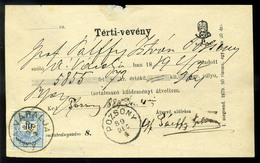 ÁRVAVÁRALJA 1889. Tértivevény 10Kr , Gróf Pálffy István Aláírásával! Szép!  /  Return Receipt 10 Kr Signed By Count Istv - Oblitérés