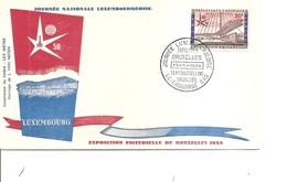 Exposition De Bruxelles-1958 ( FDC Belge Des Journées Luxembourgeoises à Voir) - 1958 – Brussel (België)