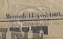 JOURNAL COMPLET COURRIER DE L'YONNE 14 Avril 1869 Avec TIMBRE - Newspapers