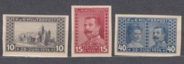 Austrohungarian Occ. Of Bosnia 1917 Mi#121-123 U - Imperforated, Mint Never Hinged - Ungebraucht