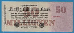 DEUTSCHES REICH 50 Millionen Mark  25.07.1923 Serial# No 3A.104207 KM# 98a - 50 Mio. Mark