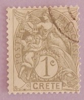 CRÊTE  BUREAUX FRANÇAIS YT 1  OBLITÉRÉ ANNÉE 1902/1903 - Used Stamps