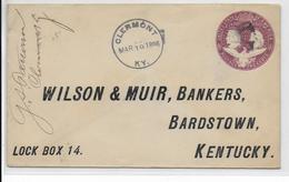 USA - 1896 - ENVELOPPE ENTIER POSTAL Avec REPIQUAGE De CLERMONT => BARDSTOWN KENTUCKY - ...-1900