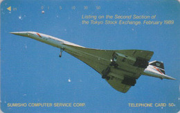 Rare Télécarte Japon / 110-62697 - AVION - CONCORDE ** BRITISH AIRWAYS ** - AIRLINES Japan Phonecard / England - 2296 - Avions