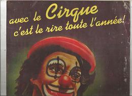 Publicité, Plaque En Carton,AVEC LE CIRQUE C'EST LE RIRE TOUTE L'ANNEE ! 355 X 275 Mm , Frais Fr 4.55 E - Paperboard Signs