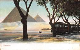 M07981 "PYRAMIDS" TRAMWAY-CARTOLINA POSTALE ORIGINALE SPEDITA FINE'800-PRIMISSIMI '900 - Pyramides