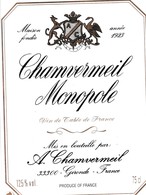 CHAMVERMEIL MONOPOLE / VIN DE TABLE / GIRONDE - Rouges