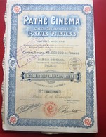 1924- PATHé CINÉMA Pathé FRÈRES Action 100fr Titre Thème Cinéma Théâtre-Action & Title Cinema-Theater-SCRIPOPHILIE - Film En Theater