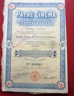 1924- PATHé CINÉMA Pathé FRÈRES Action 100fr Titre Thème Cinéma Théâtre-Action & Title Cinema-Theater-SCRIPOPHILIE - Cinema & Teatro