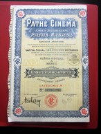 1930- PATHé CINÉMA Pathé FRÈRES Action 100fr Titre Thème Cinéma Théâtre-Action & Title Cinema/Theater SCRIPOPHILIE - Film En Theater