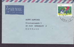 Australia Air Mail Par Avion 'Petite' LAMBTON 198? Cover Brief KØBENHAVN Ø. Denmark 1.10$ Golf Stamp - Storia Postale