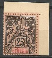 BENIN TYPE GROUPE / TIRAGE SUR BRISTOL  N° 27 Coin De Feuille NEUF(*)  SANS  CHARNIERE / ( MNH ) - Unused Stamps