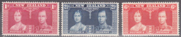 NEW ZEALAND      SCOTT NO. 223-25        MINT HINGED       YEAR  1937 - Nuevos