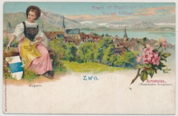 Litho - Zug Mit Zugerin - Zug