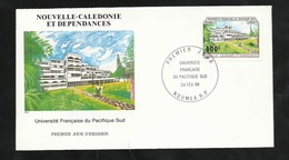 N.C.   Lettre Premier Jour Nouméa Le 24/02/1988 N° 550  Université Française Du Pacifique Sud   TB   ! ! ! - Covers & Documents