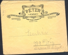 7254FM- GLASS SHEETS SHOP, PETER IN CLUJ NAPOCA HEADER COVER, 1939, ROMANIA - Other & Unclassified