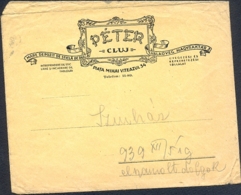 7254FM- GLASS SHEETS SHOP, PETER IN CLUJ NAPOCA HEADER COVER, 1939, ROMANIA - Autres & Non Classés