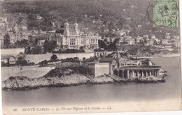 ¨MONACO 1908 CARTE POSTALE DE MONTE CARLO CACHET FERROVIAIRE NICE-VINTIMILLE - Briefe U. Dokumente