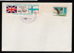 GREAT BRITAIN GB 1971 POSTAL STRIKE MAIL SPECIAL COURIER MAIL 2ND ISSUE DECIMAL COVER STRAND LONDON TO FINLAND 8 MARCH - Errors, Freaks & Oddities (EFO)