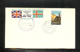 GREAT BRITAIN GB 1971 POSTAL STRIKE MAIL SPECIAL COURIER MAIL 2ND ISSUE DECIMAL COVER LONDON TO KEFLAVIK ICELAND 8 MARCH - Non Dentellati, Prove E Varietà
