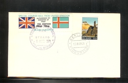 GREAT BRITAIN GB 1971 POSTAL STRIKE MAIL SPECIAL COURIER MAIL 2ND ISSUE DECIMAL COVER LONDON TO KEFLAVIK ICELAND 8 MARCH - Geschnittene, Druckproben Und Abarten