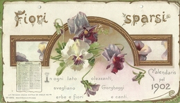 3387 " FIORI SPARSI-CALDENDARIO DEL 1902 " INCOMPLETO-SOLO MESE DI GENNAIO-ORIGINALE - Big : 1901-20