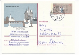 60 Pf. Solo Abroad / Lympurga '83 CEPT Europa / 11 February 1984 Friedrichstadt To Denmark - Privatpostkarten - Gebraucht