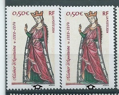 [30 Variété : N° 3640 Aliénor D'Aquitaine Vert Foncé Au Lieu De Vert + Normal ** - Neufs