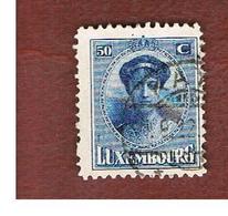 LUSSEMBURGO (LUXEMBOURG)   - SG 203  -   1921   GRAND DUCHESS CHARLOTTE 50 BLUE      -   USED - 1921-27 Charlotte Frontansicht