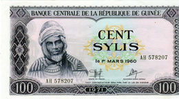 Billet De 100 Sylis Banque Centrale De La République De Guinée 1971 - Sup - - Guinée