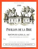 étiquette Vin De Monbazillac Pavillon De La Brie 1988 LEPA De La Brie à Monbazillac - 75 Cl - Monbazillac