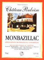 étiquette Autocollante Vin De Monbazillac Chateau Poulvère Famille Borderie à Monbazillac - 75 Cl - Monbazillac